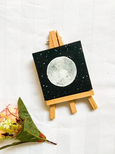 Mini Canvas : Talking to the Moon