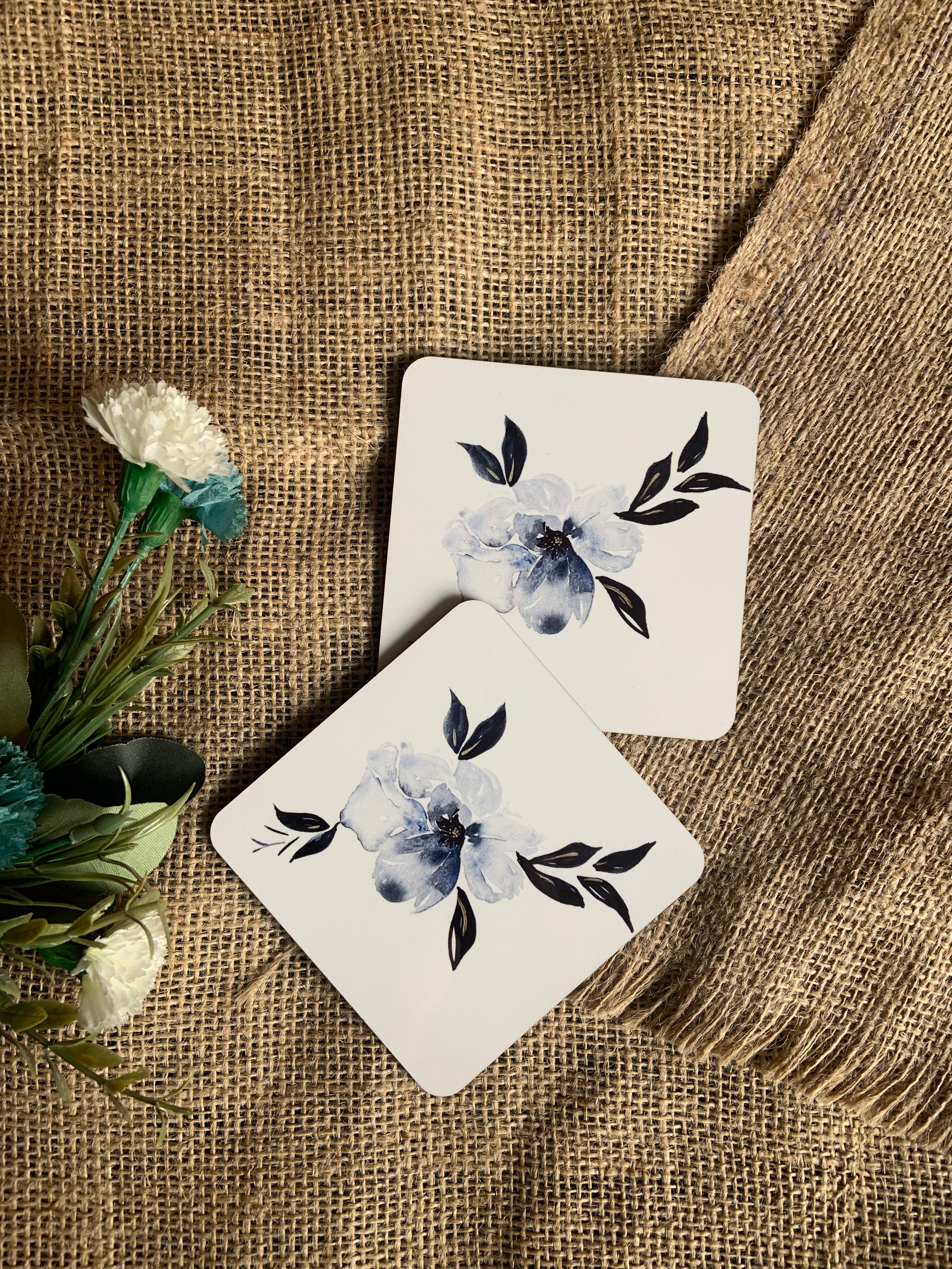 Coasters: Blue Floral (Setof 2)