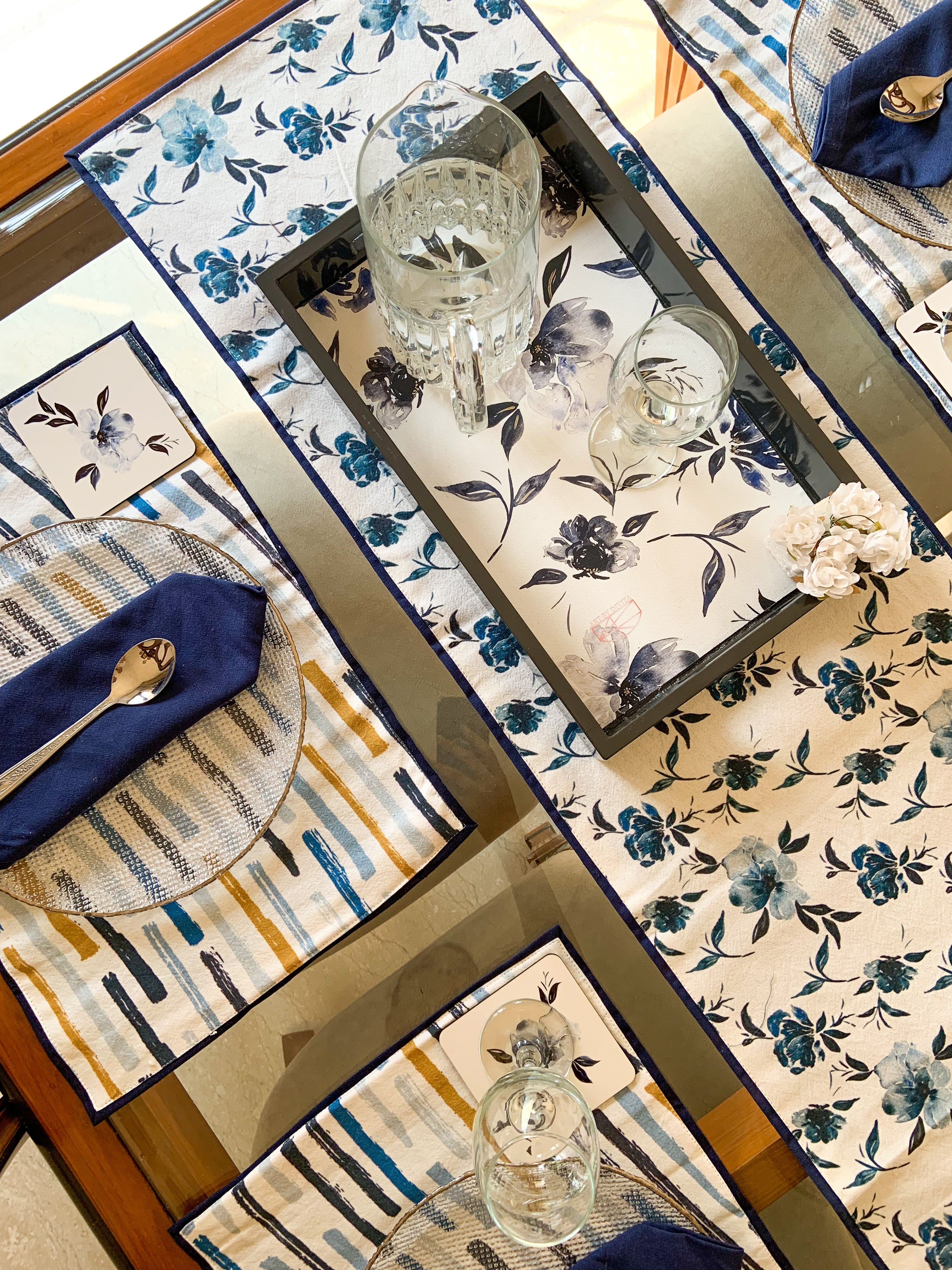 Full table Set: Blue Floral
