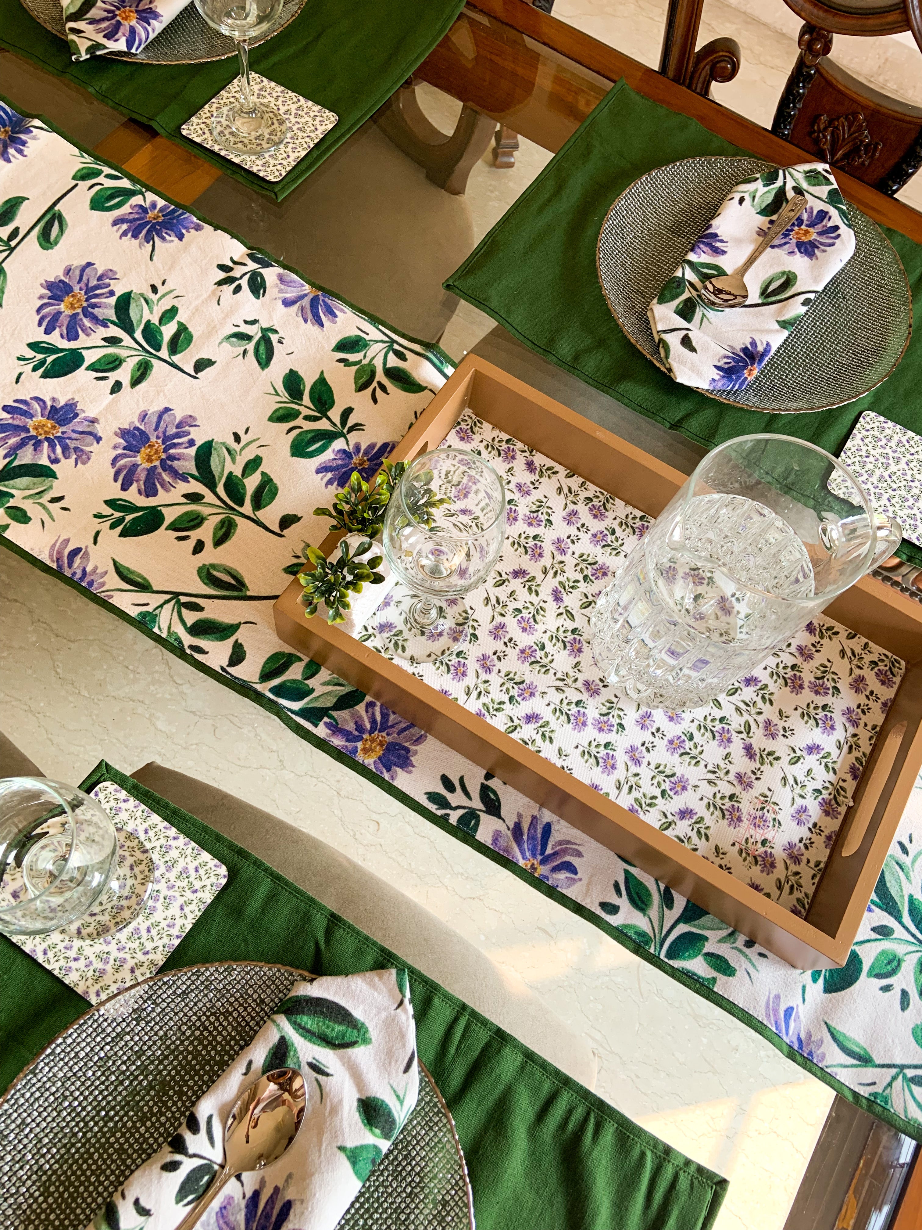 Full table Set: Green Floral
