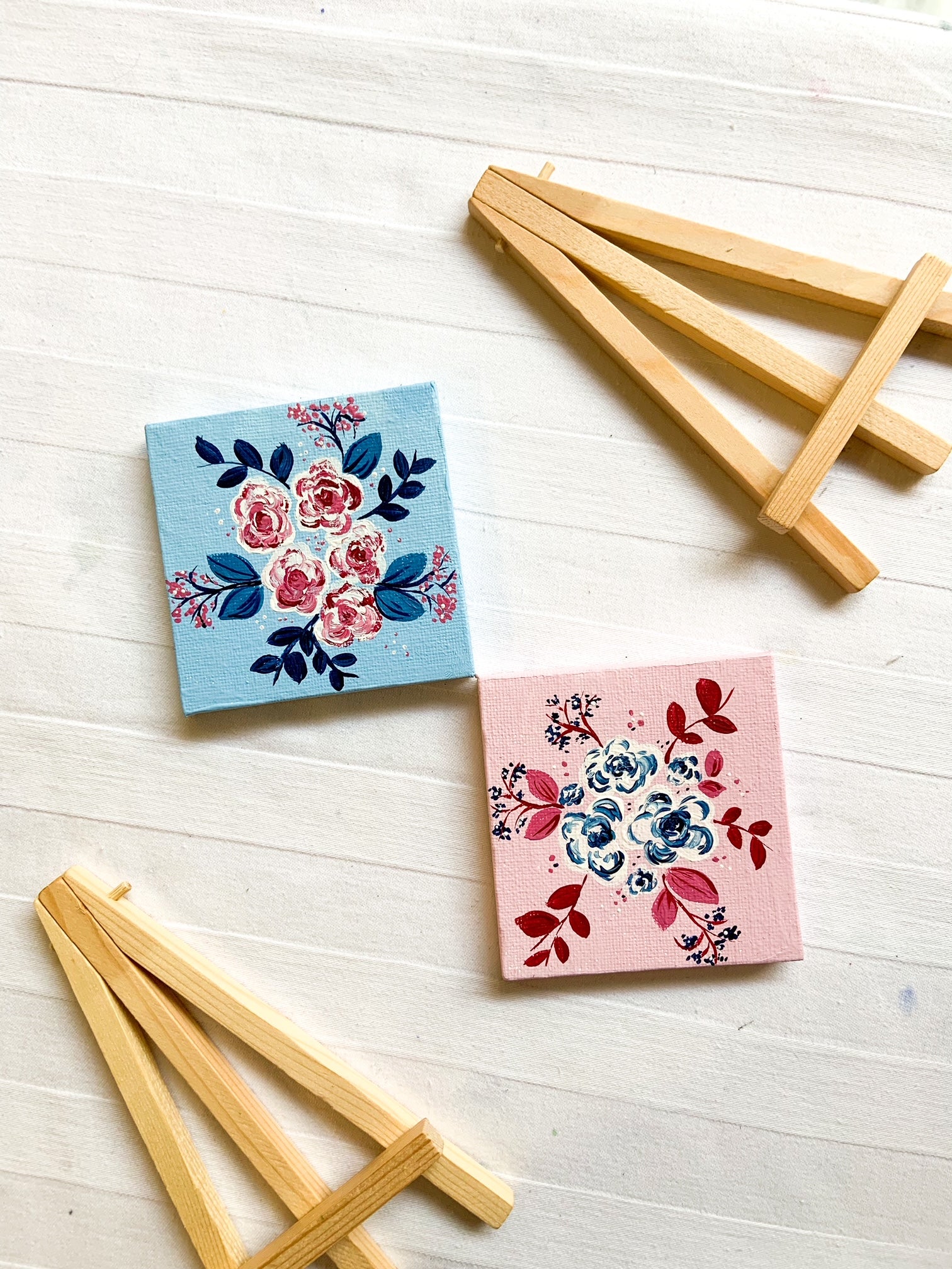 Mini Canvas : Pastel Blooms (Set of 2)